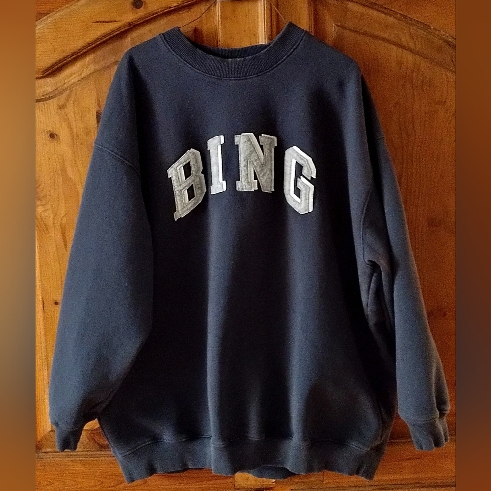 Anine Bing Crew Neck Tyler Sweatshirt Blue Size Large